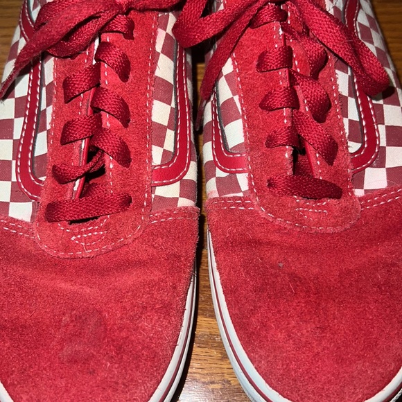 Off The Wall Red Checkered Shoes Size Youth Vans Size 7 - Picture 6 of 8